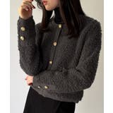 パイル編み金釦ニットジャケット | JUNOAH | 詳細画像18