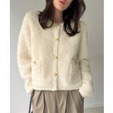 パイル編み金釦ニットジャケット | JUNOAH | 詳細画像2