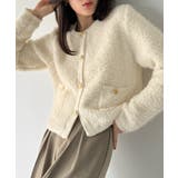 パイル編み金釦ニットジャケット | JUNOAH | 詳細画像3