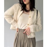 パイル編み金釦ニットジャケット | JUNOAH | 詳細画像4