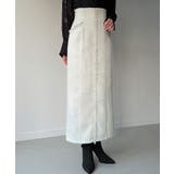 ツイードバックレースアップIラインスカート | JUNOAH | 詳細画像11