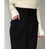 ツイードバックレースアップIラインスカート | JUNOAH | 詳細画像5