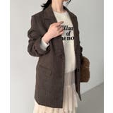 グレンチェックオーバーサイズジャケット＋フレアミニスカート(インパン付き)set | JUNOAH | 詳細画像11 