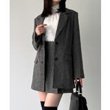 グレンチェックオーバーサイズジャケット＋フレアミニスカート(インパン付き)set | JUNOAH | 詳細画像12 