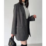 グレンチェックオーバーサイズジャケット＋フレアミニスカート(インパン付き)set | JUNOAH | 詳細画像13 