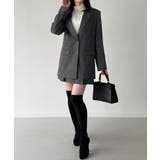 グレンチェックオーバーサイズジャケット＋フレアミニスカート(インパン付き)set | JUNOAH | 詳細画像16 