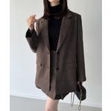 グレンチェックオーバーサイズジャケット＋フレアミニスカート(インパン付き)set | JUNOAH | 詳細画像6 