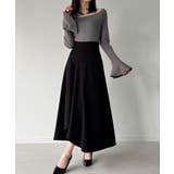 ブラック | ラッフルレースアップスカート(裏地なし) | JUNOAH