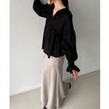 Vネックペプラムギャザーブラウス | JUNOAH | 詳細画像10 