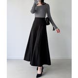 ボートネックフレアスリーブバイカラーニット | JUNOAH | 詳細画像8 