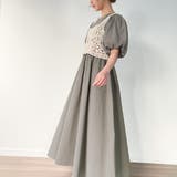 ビスチェ付きパフスリーブマキシ丈ワンピース | JUNOAH | 詳細画像11