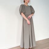 ビスチェ付きパフスリーブマキシ丈ワンピース | JUNOAH | 詳細画像16