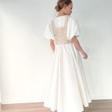 ビスチェ付きパフスリーブマキシ丈ワンピース | JUNOAH | 詳細画像3