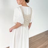 ビスチェ付きパフスリーブマキシ丈ワンピース | JUNOAH | 詳細画像6