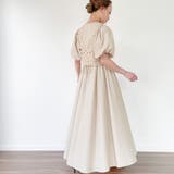 グレージュ | ビスチェ付きパフスリーブマキシ丈ワンピース | JUNOAH