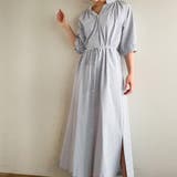 グレー | スタンドカラーマキシ丈シャツワンピース ふんわり ゆったり | JUNOAH