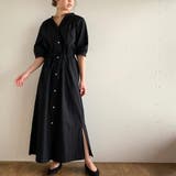 スタンドカラーマキシ丈シャツワンピース ふんわり ゆったり | JUNOAH | 詳細画像12