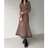 裏起毛レイヤードデザインマーメイドワンピース | JUNOAH | 詳細画像10