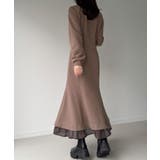 裏起毛レイヤードデザインマーメイドワンピース | JUNOAH | 詳細画像13