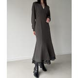 裏起毛レイヤードデザインマーメイドワンピース | JUNOAH | 詳細画像6