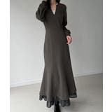 裏起毛レイヤードデザインマーメイドワンピース | JUNOAH | 詳細画像7