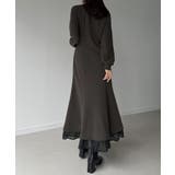 裏起毛レイヤードデザインマーメイドワンピース | JUNOAH | 詳細画像9