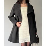 ショールカラーミドル丈ウエストシェイプフレアコート | JUNOAH | 詳細画像10