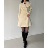 ショールカラーミドル丈ウエストシェイプフレアコート | JUNOAH | 詳細画像12