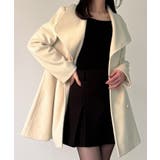 ショールカラーミドル丈ウエストシェイプフレアコート | JUNOAH | 詳細画像13