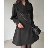 ショールカラーミドル丈ウエストシェイプフレアコート | JUNOAH | 詳細画像7