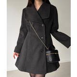 ショールカラーミドル丈ウエストシェイプフレアコート | JUNOAH | 詳細画像8