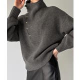 2wayネックゴールドボタンニットプルオーバー | JUNOAH | 詳細画像15 