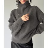 2wayネックゴールドボタンニットプルオーバー | JUNOAH | 詳細画像17 