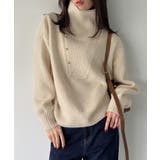 2wayネックゴールドボタンニットプルオーバー | JUNOAH | 詳細画像2 