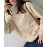 2wayネックゴールドボタンニットプルオーバー | JUNOAH | 詳細画像4 