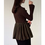 サテンドッキングバルーンニットトップス | JUNOAH | 詳細画像13 