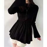 サテンドッキングバルーンニットトップス | JUNOAH | 詳細画像5 