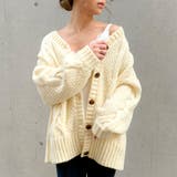 アイボリー | ボリュームケーブルニットカーディガン アウター ゆったり | JUNOAH