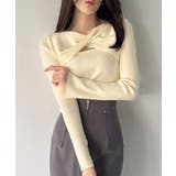 アイボリー | クロスドレープニットトップス | JUNOAH