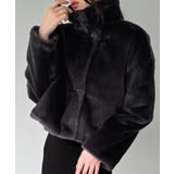 チャコール | 2wayカラーショート中綿フェイクファージャケット | JUNOAH