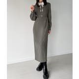 グレー | 薄手ピーチスキンドッキングIラインワンピース | JUNOAH