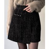 ブラック | ラメツイードラップデザインスカパン | JUNOAH