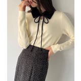 【取り外し可能リボン付き】シャギーカラーニットトップス | JUNOAH | 詳細画像11 