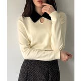 【取り外し可能リボン付き】シャギーカラーニットトップス | JUNOAH | 詳細画像14 