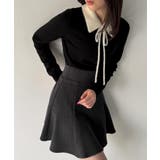 【取り外し可能リボン付き】シャギーカラーニットトップス | JUNOAH | 詳細画像2 