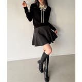 【取り外し可能リボン付き】シャギーカラーニットトップス | JUNOAH | 詳細画像3 