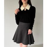 【取り外し可能リボン付き】シャギーカラーニットトップス | JUNOAH | 詳細画像5 