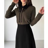 【取り外し可能リボン付き】シャギーカラーニットトップス | JUNOAH | 詳細画像6 