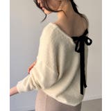 バックベロアリボンシャギーニットトップス | JUNOAH | 詳細画像12