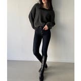 バックベロアリボンシャギーニットトップス | JUNOAH | 詳細画像3